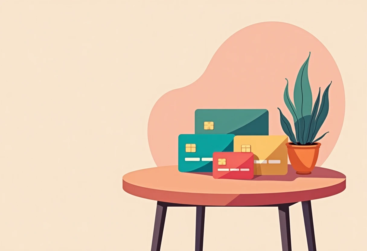 Tarjetas de crédito en abanico